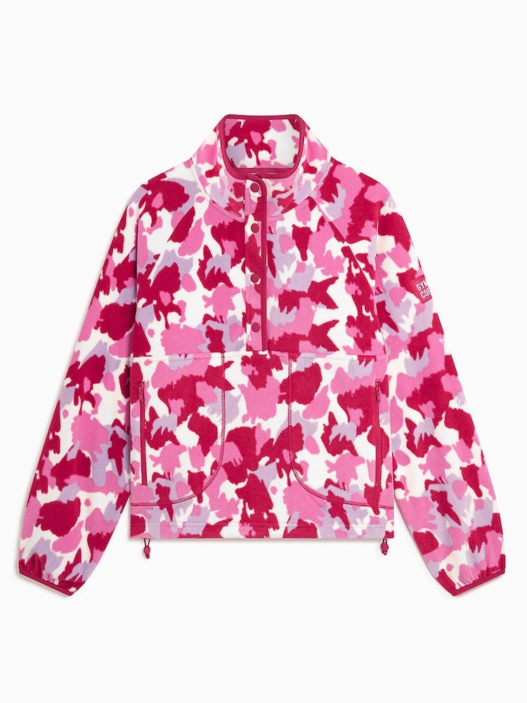 Gym + Coffee Dark Pink Snap Polar Fleece - Image 10 of 10