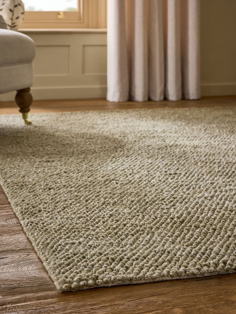 Sage Green Bobble Effect Rug - Image 2 of 5 Sage Green Bobble Effect Rug - Image 2 of 5