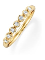 The Diamond Store White Orbit Half Band 0.15ct F/VS Round Cut Rubover Eternity Ring in 18K Gold Vemeil - Image 1 of 5