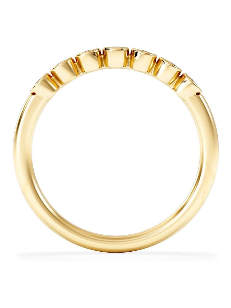 The Diamond Store White Orbit Half Band 0.15ct F/VS Round Cut Rubover Eternity Ring in 18K Gold Vemeil - Image 2 of 5