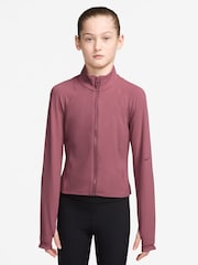 Nike Pink Smoke Mavn DriFIT Fitted FullZip Long Sleeve Top - Image 1 of 3