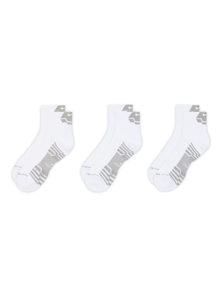 Nike White/Black Everyday Elevated Sport Ankle Socks 3 Pack - Image 2 of 4