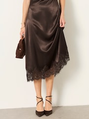 Vestido a media pierna FATFACE con ribete de encaje - Imagen 3 de 9