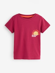 Burgundy Red Short Sleeve Graphic T-Shirt - Image 1 of 1