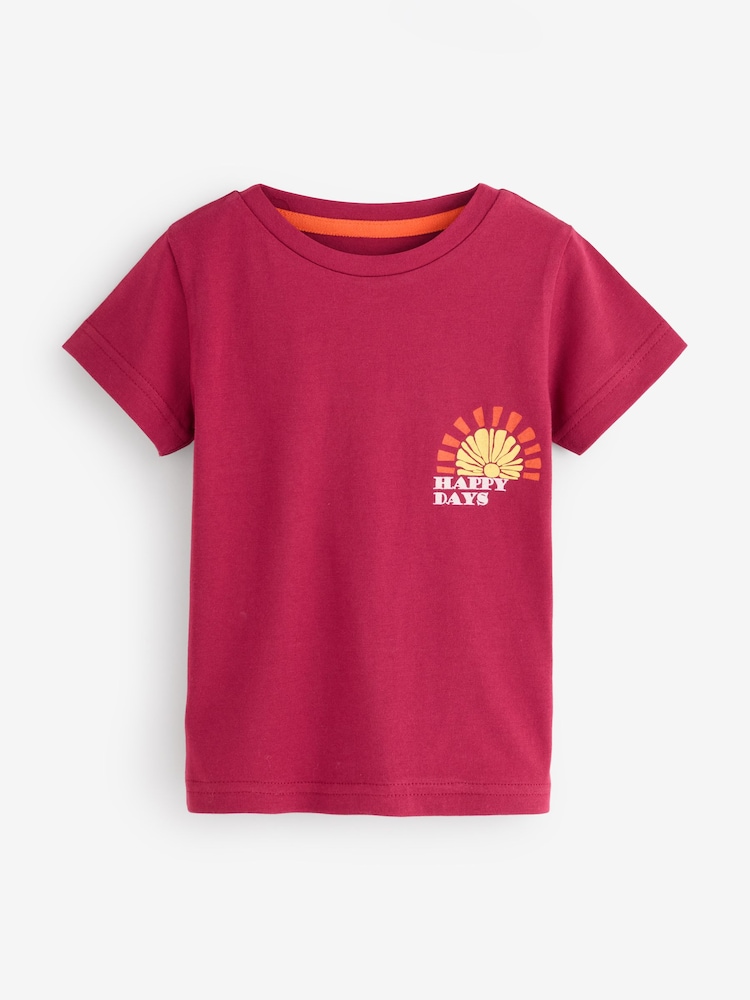 Burgundy Red Short Sleeve Graphic T-Shirt - Image 1 of 1