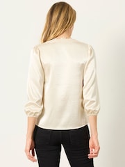 FatFace Betty Ivory Petite Lace Trim Blouse - Image 2 of 4
