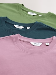 Pink/Green/Teal Blue Regular Fit T-Shirts 3 Pack - Image 8 of 9