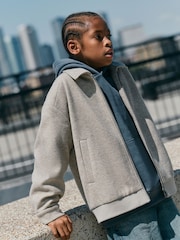 Natural Wool Bomber Collared Jacket (3-16yrs) - Image 3 of 10