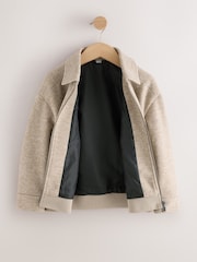 Natural Wool Bomber Collared Jacket (3-16yrs) - Image 7 of 10