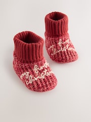 Qırmızı İlk Miladım - Baby Çorablı Çəkməli Shoes (0-18ay) - 5şəkildən 3 şəkil