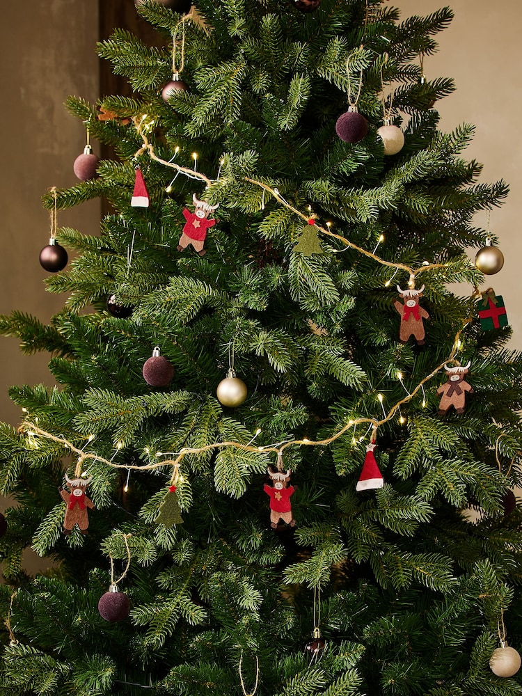Natural Hamish the Highland Cow Light Up Felt Christmas Garland - Image 1 of 3 Natural Hamish the Highland Cow Light Up Felt Christmas Garland - Image 1 of 3