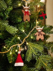 Natural Hamish the Highland Cow Light Up Felt Christmas Garland - Image 2 of 3