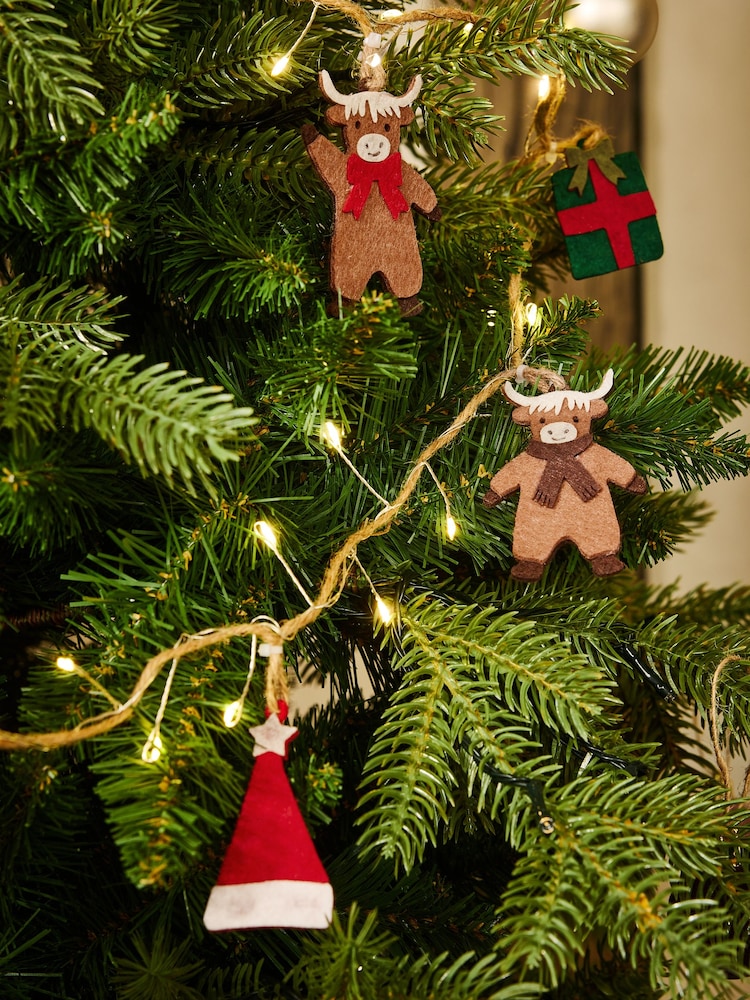 Natural Hamish the Highland Cow Light Up Felt Christmas Garland - Image 2 of 3 Natural Hamish the Highland Cow Light Up Felt Christmas Garland - Image 2 of 3