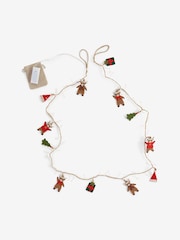 Natural Hamish the Highland Cow Light Up Felt Christmas Garland - Image 3 of 3
