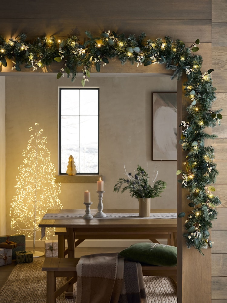 Green Artificial Light Up Christmas Garland - Image 1 of 6