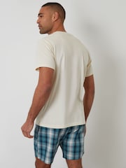 Threadbare Green Check Pyjama T-Shirt & Shorts Set 2 Piece - Image 2 of 4