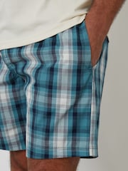 Threadbare Green Check Pyjama T-Shirt & Shorts Set 2 Piece - Image 4 of 4