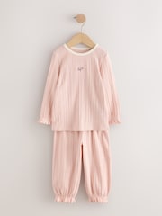 Pink Pointelle Jogger Pyjamas 2 Pack (9mths-12yrs) - Image 10 of 14
