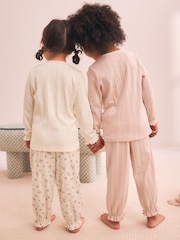 Pink Pointelle Jogger Pyjamas 2 Pack (9mths-12yrs) - Image 5 of 14