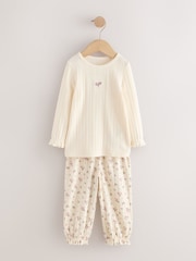 Pink Pointelle Jogger Pyjamas 2 Pack (9mths-12yrs) - Image 9 of 14