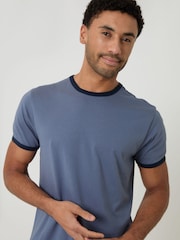 Threadbare Blue Contrast Binding Short Lounge Set - Image 4 of 4