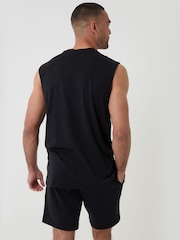 Threadbare Black Relaxed Fit Sleeveless Short Lounge 2 Piece Set - Image 2 of 4