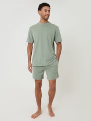 Threadbare Green Relaxed Fit Short Lounge Set 2-Piece - Image 2 of 4