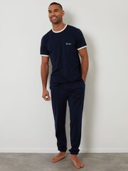 Threadbare Blue Contrast Binding Lounge Set - Image 1 of 4