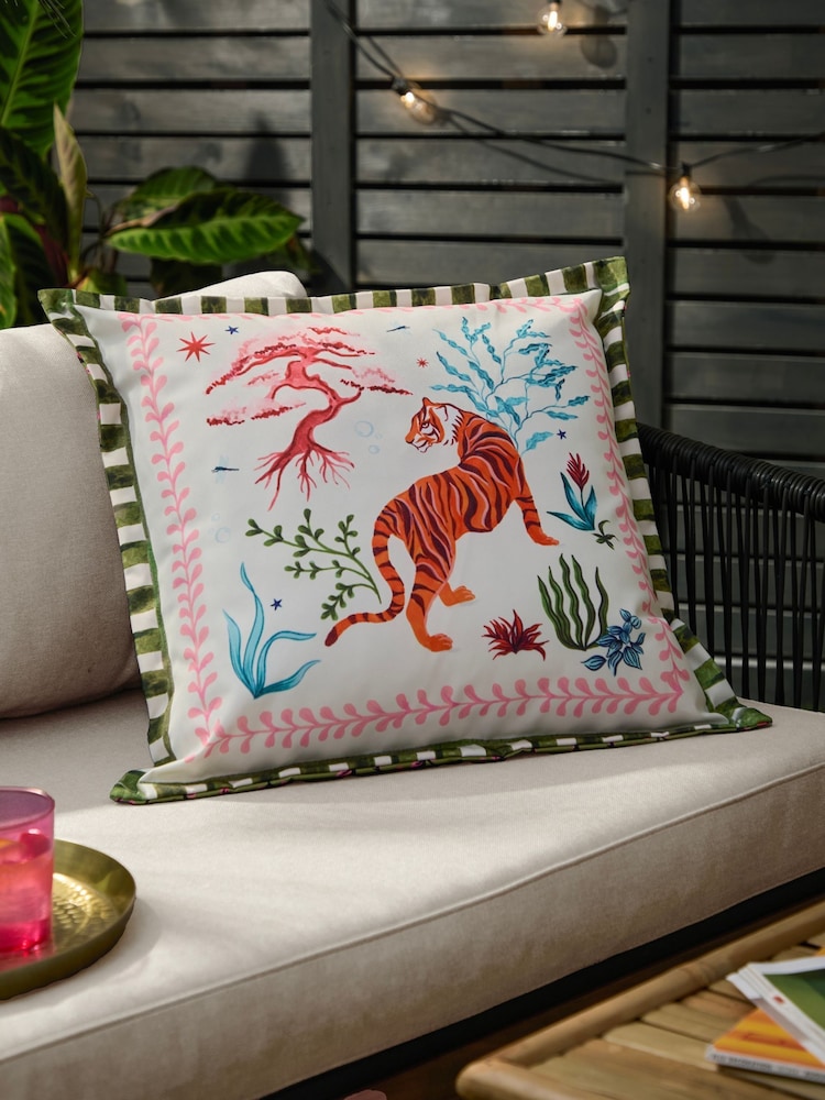 Furn Multicolour Tiger Dream Outdoor Cushion - Image 1 of 5