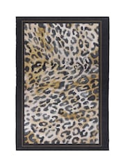 Paoletti Black or Gold Leopard Printed Indoor/Outdoor Rug - Image 5 of 5