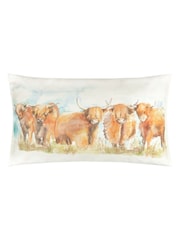 Voyage Russet Highland Cattle Outdoor Cushion - Image 2 of 5