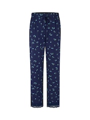 Pour Moi Blue Sofa Loves Lace T-Shirt and Trouser Pyjamas Set - Image 5 of 5