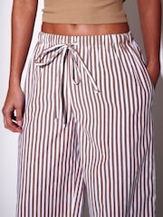South Beach Brown Stripe Straight Leg Trousers - Image 4 of 4
