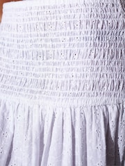 South Beach White Broderie Smocked Waist Maxi Skirt - Image 3 of 5