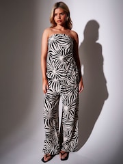 South Beach Black Sunburst Textured Wide Leg Trousers - Image 3 of 6