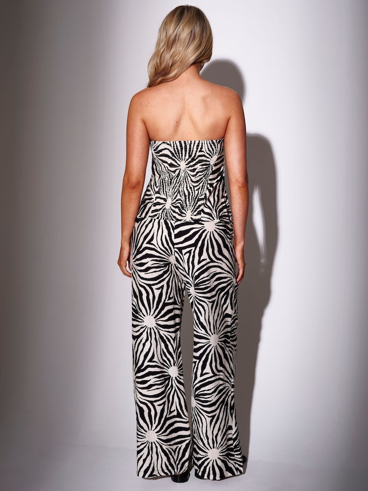 South Beach Black Sunburst Textured Wide Leg Trousers - Image 6 of 6