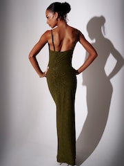 South Beach Texturiertes Maxikleid mit Wasserfallausschnitt - Bild 2 von 5