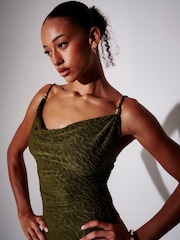 South Beach Texturiertes Maxikleid mit Wasserfallausschnitt - Bild 5 von 5