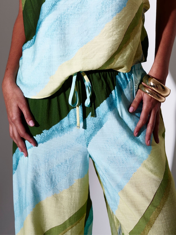 South Beach Asymmetric Stripe Wide Leg Trousers - Image 4 of 4 South Beach Asymmetric Stripe Wide Leg Trousers - Image 4 of 4