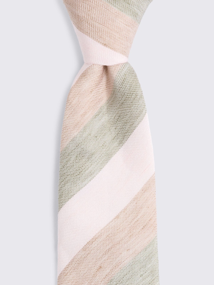 MOSS Green Stripe Tie - Image 2 of 2