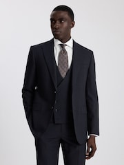MOSS Blue Regular Fit Puppytooth Suit Jacket - Image 1 of 6