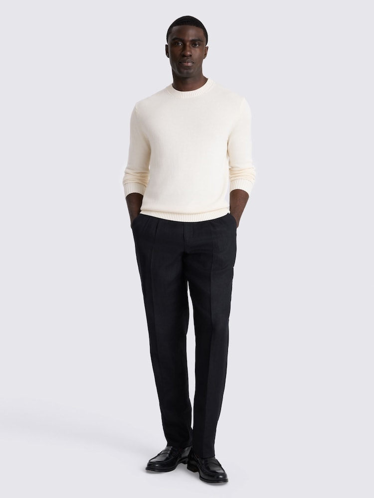 MOSS Off-White Cotton Crew Neck Jumper - Image 2 of 4