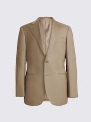 MOSS Taupe Tailored Fit Italian Twill Suit Jacket - Image 9 of 9