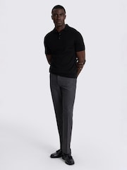 MOSS Black Merino Knitted Polo Shirt - Image 3 of 4
