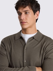 MOSS Brown Merino Button Through Shirt - Image 3 of 4