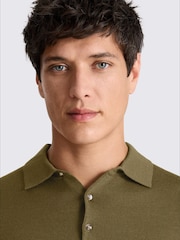MOSS Green Merino Knitted Polo Shirt - Image 2 of 3