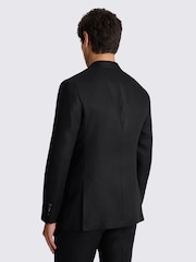 MOSS Black Tailored Fit Twill Linen Suit Jacket - Image 3 of 5