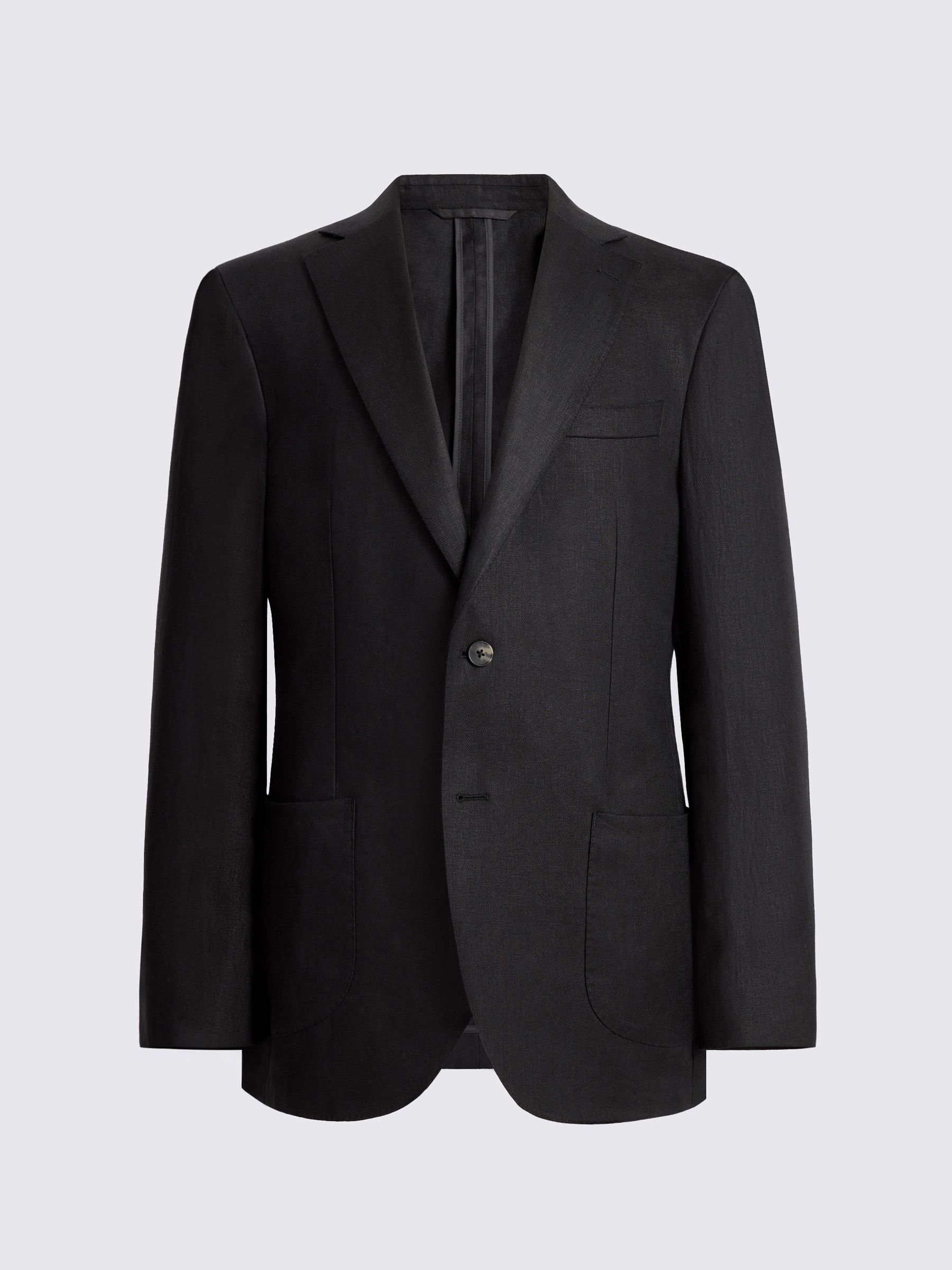 Buy MOSS Black Tailored Fit Twill Linen Suit Jacket from Next