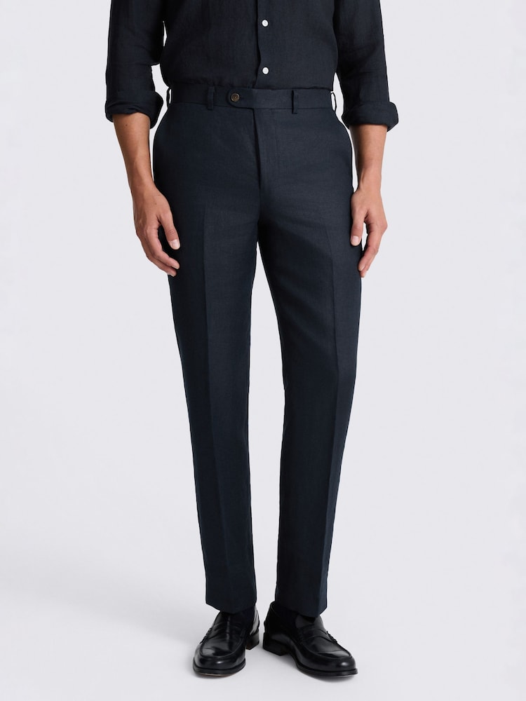 بنطلون بدلة من الكتان التويل بقصة مفصلة من MOSS - صورة 1 من 3