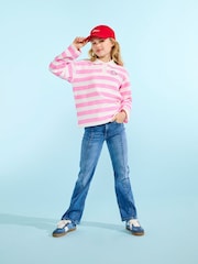 ONLY KIDS Purple Long Sleeve Striped Polo Shirt - صورة 1 من 4